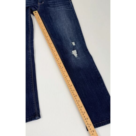 White House Black Market Crop Distressed Blue Jeans Women's Size 4 (Fit 28x28) - Picture 8 of 13